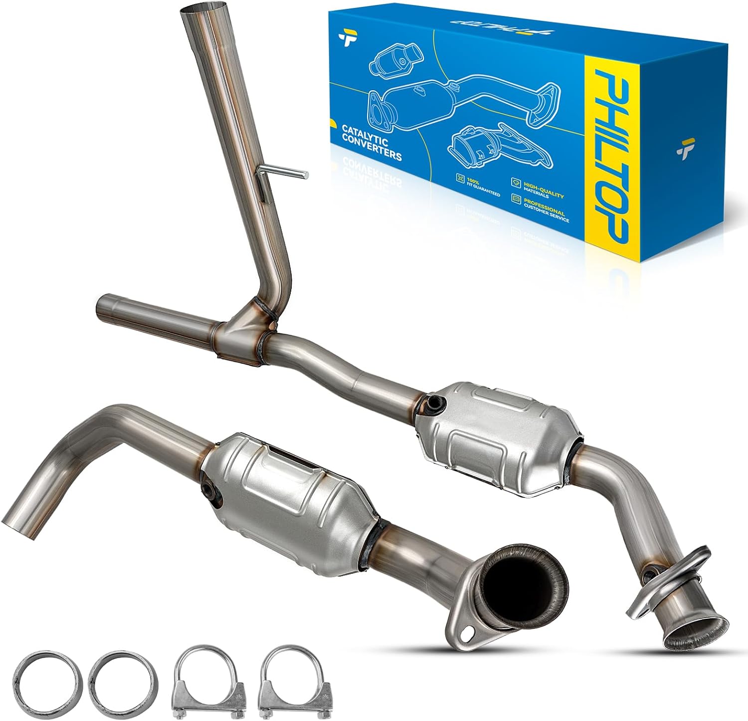 PHILTOP Catalytic Converter for Ford F-150 2004-2008 4.6L RWD Direct-Fit Stainless Steel