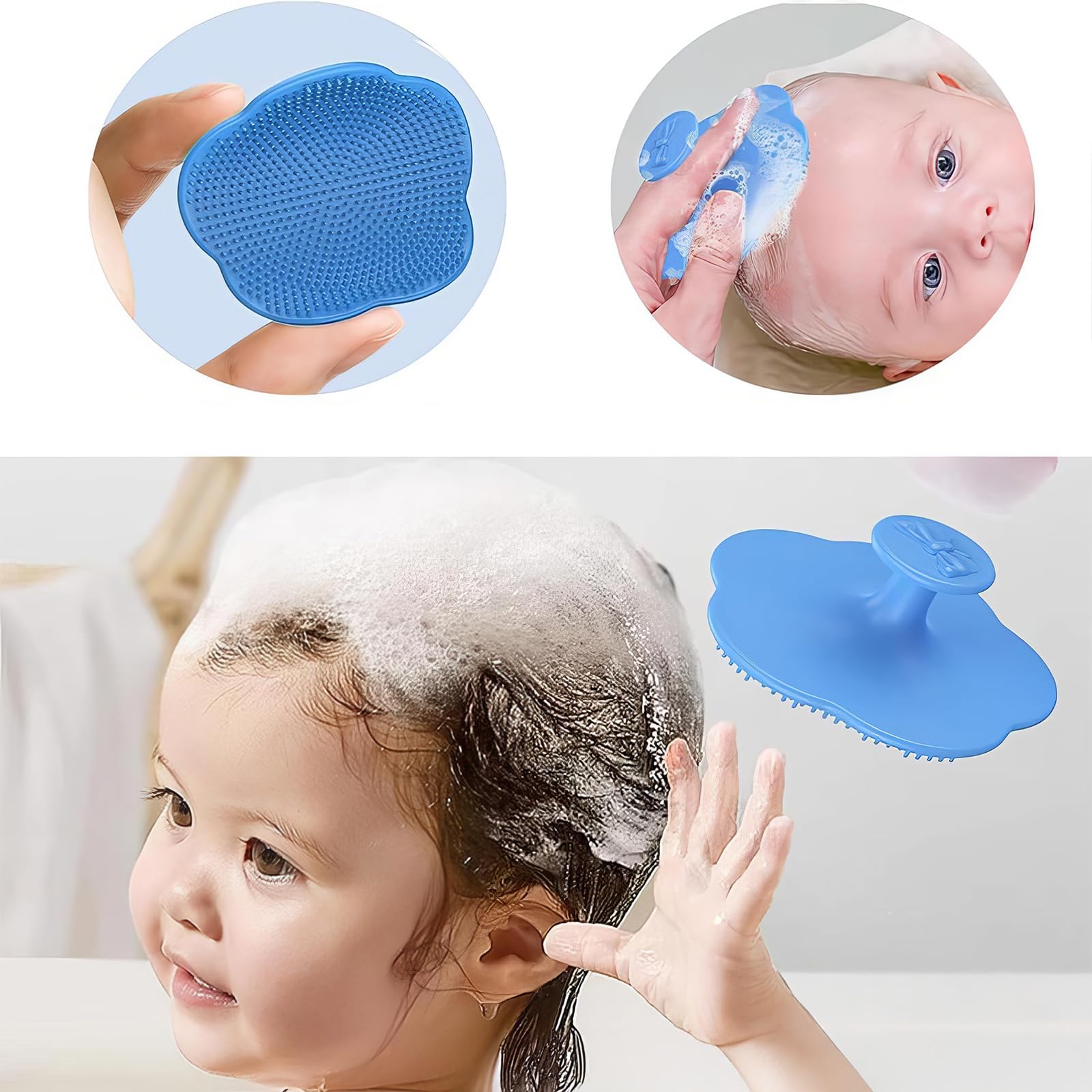 2 Pezzi Pettine Neonato,Pettine Crosta Lattea,Spazzola e Pettine Neonato,Pazzola per Bambini In Silicone Adatto Per Il Massaggio Del Cuoio Capelluto Del Neonato