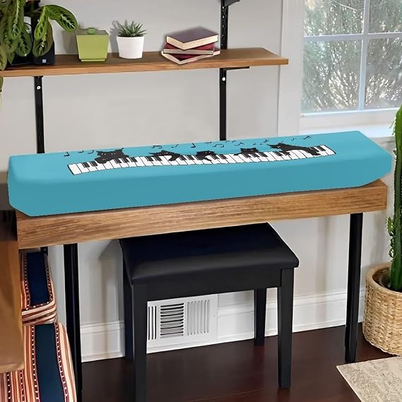 Cat Piano Keyboard Piano Cover Dustproof and Washable Digital/Electric Piano Cover 88 Keys Durable Full Cover Piano Keyboard Accessories