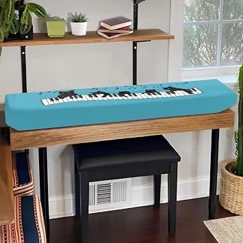 Cat Piano Keyboard Piano Cover Dustproof and Washable Digital/Electric Piano Cover 88 Keys Durable Full Cover Piano Keyboard Accessories