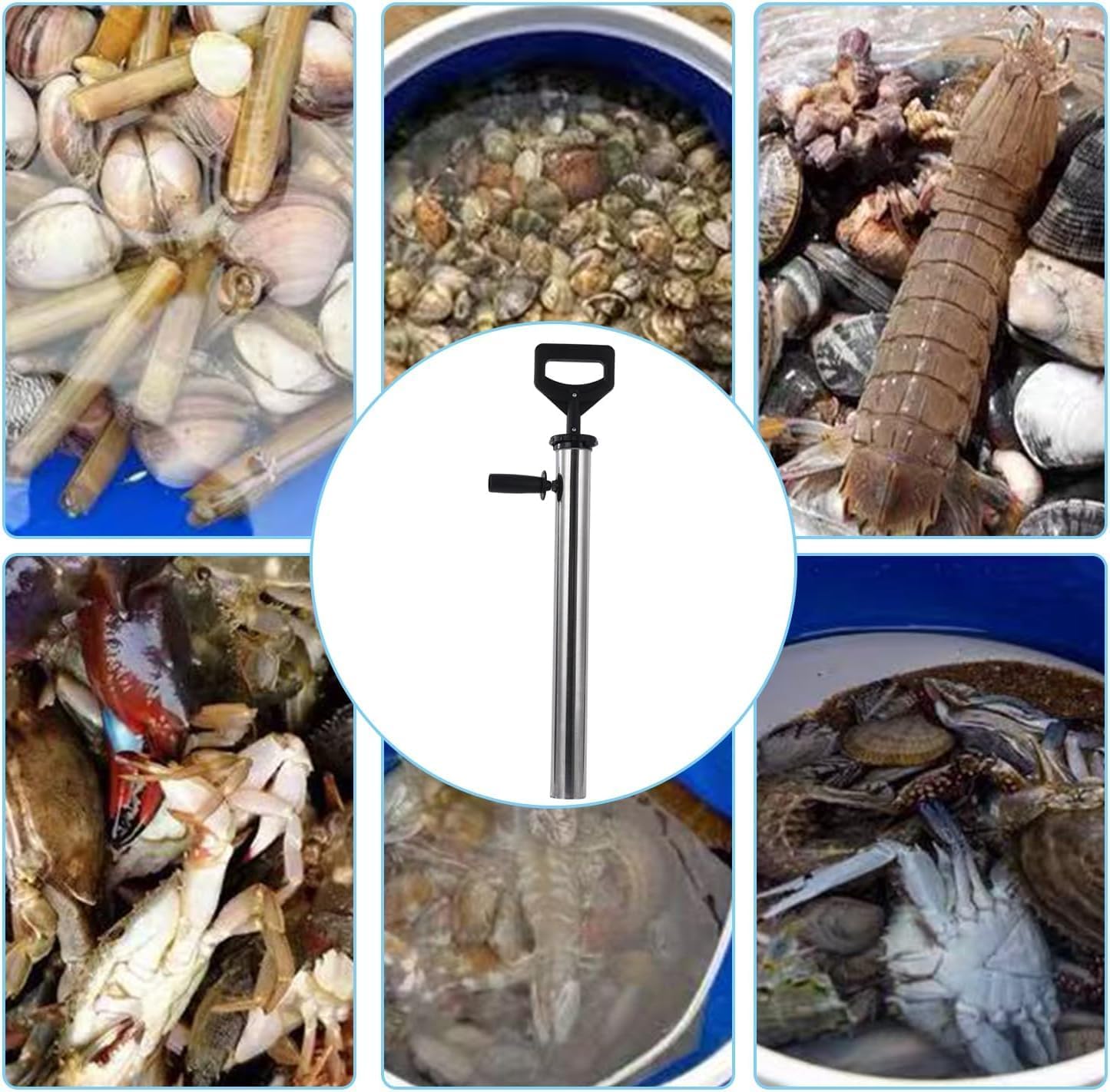 Mantis and Ghost Shrimp Pump: Easy to Carry Beach Artifact, Shrimp Extractor Clam Pump Gun, Fish Pumps Seafood Catching Device,Stainless Steel Catching Tool