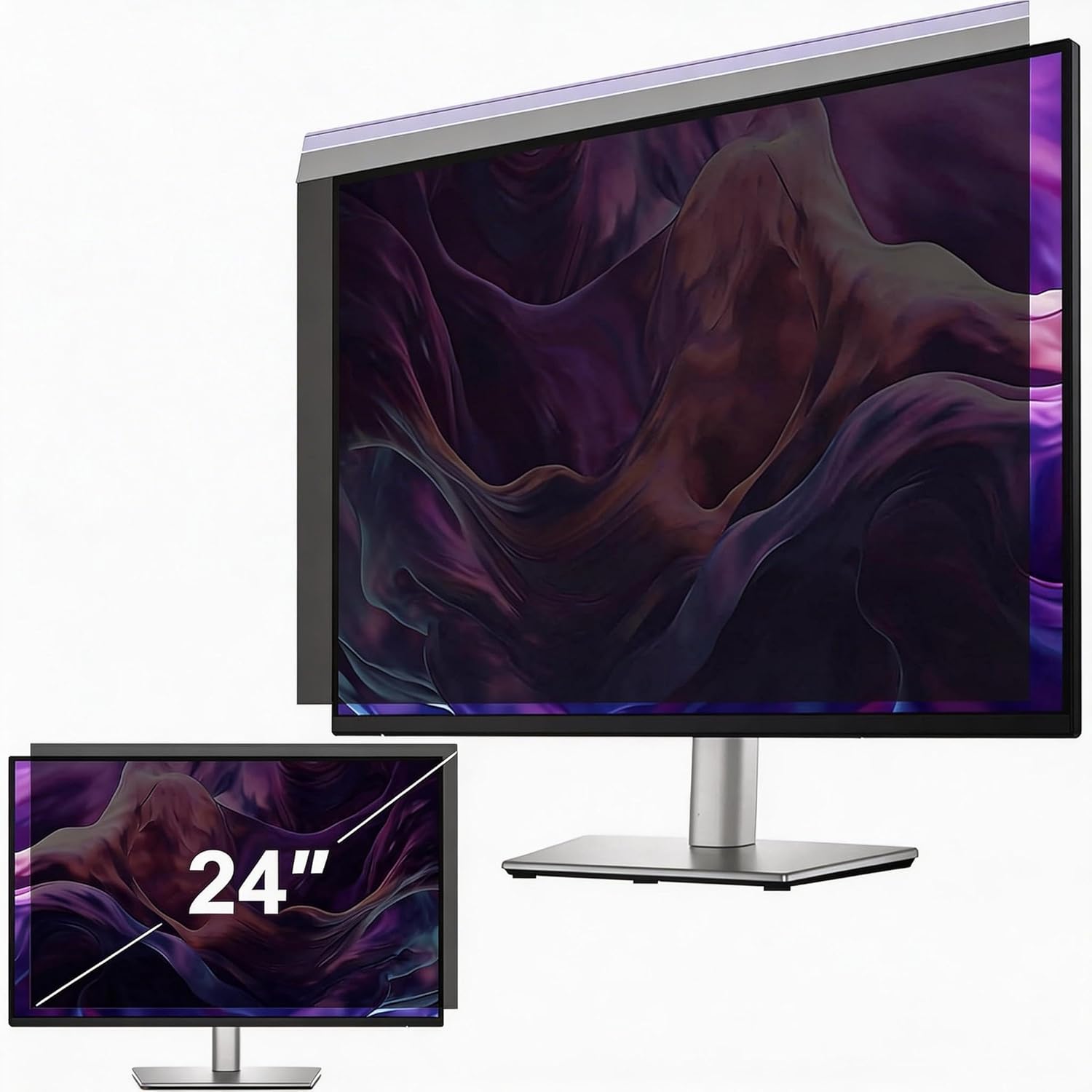 24 Inch 16:9 Magnetic Privacy Screen Filter, Removable Anti-Spy Anti-Scratch Anti-Glare Blue Light Acylic Security Screen Protector for Desktop Monitor