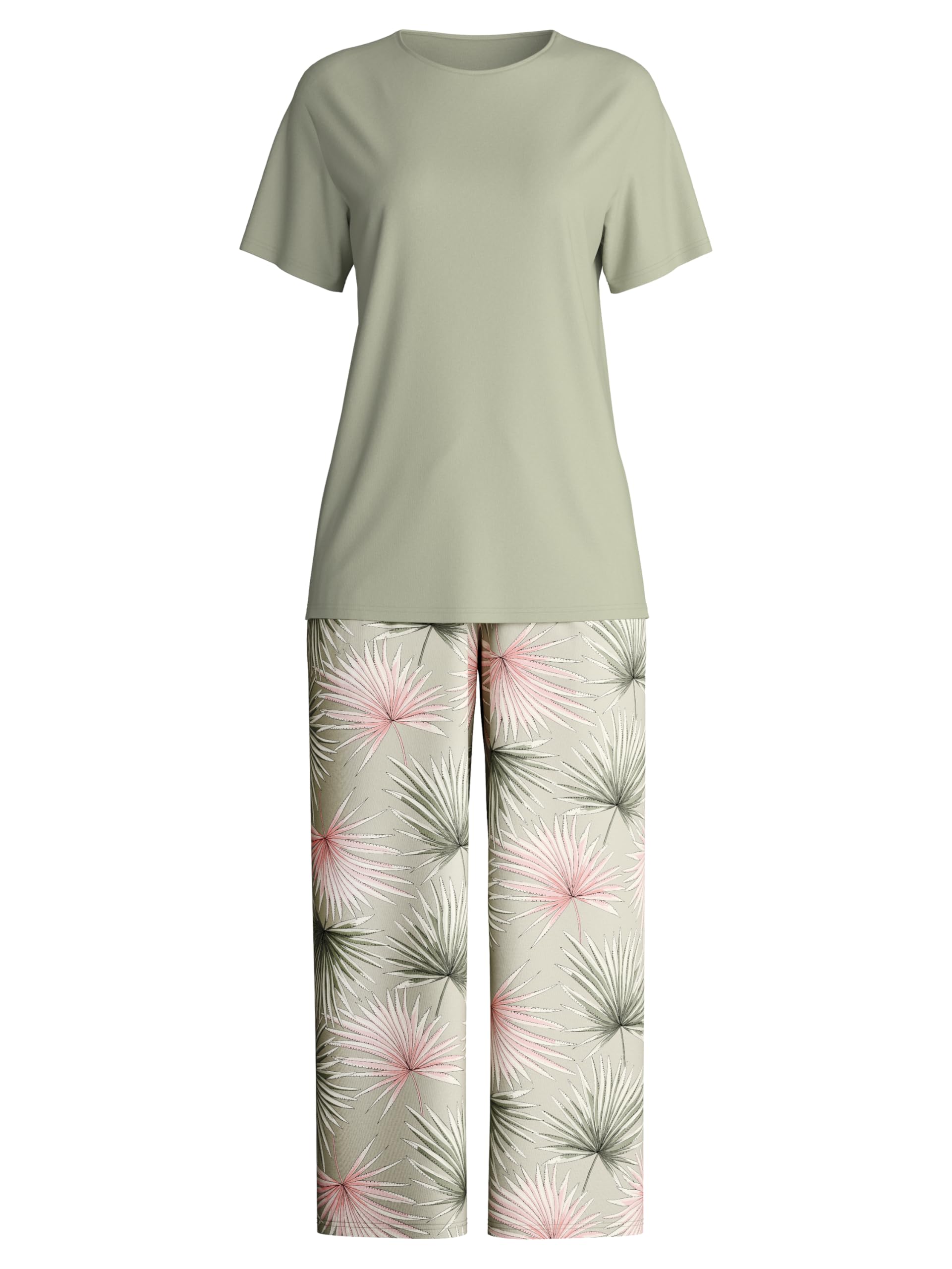 CALIDA Leaf Dreams 7/8-Pyjama Damen | Schlafanzug, swiss+cotton Qualität, atmungsaktiv, hautfreundlich, pflegeleicht
