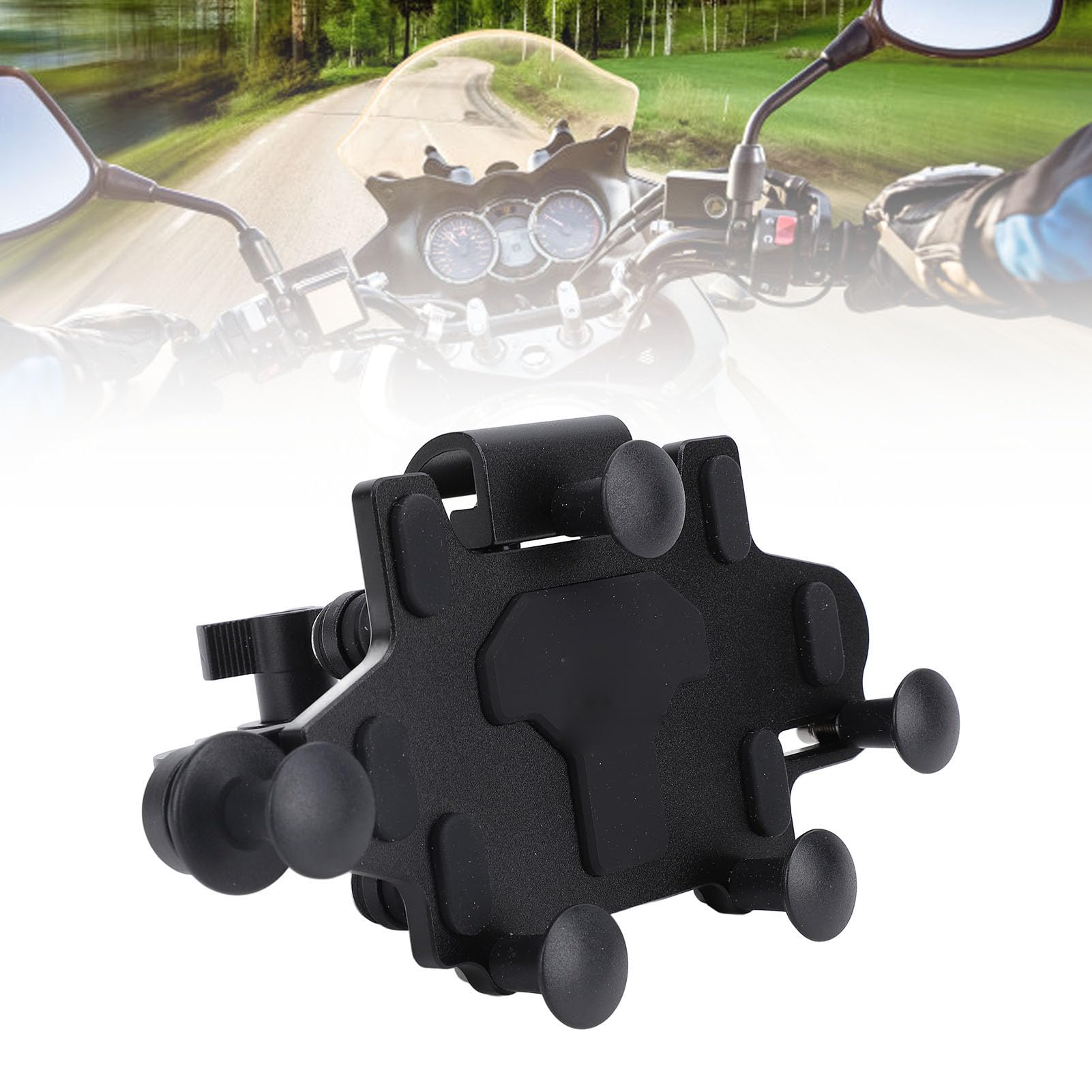 CHICIRIS Support de Téléphone pour Moto, Alliage d'aluminium Résistant aux Chocs, Angle de Réglable pour Cyclisme et Scooters (Black)