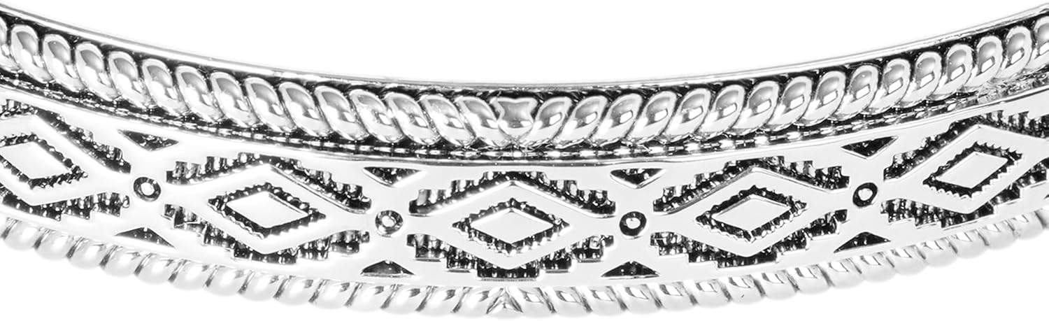 Amazon Essentials Silver Plated Southwestern Pring Cuff Bracelet - Image 3