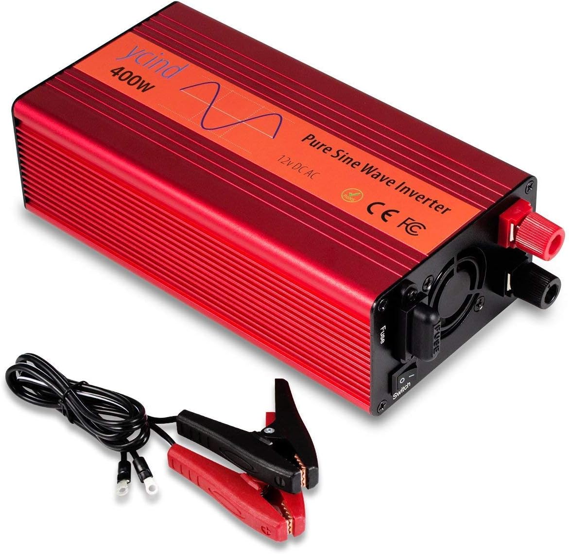 60% оƒƒ Dіѕсоunt YCIND 400W Pure Sine Wave Inverter Car Inverter 12VDC to 110VAC 2 US Outlets Car Adapter Inverter Charger