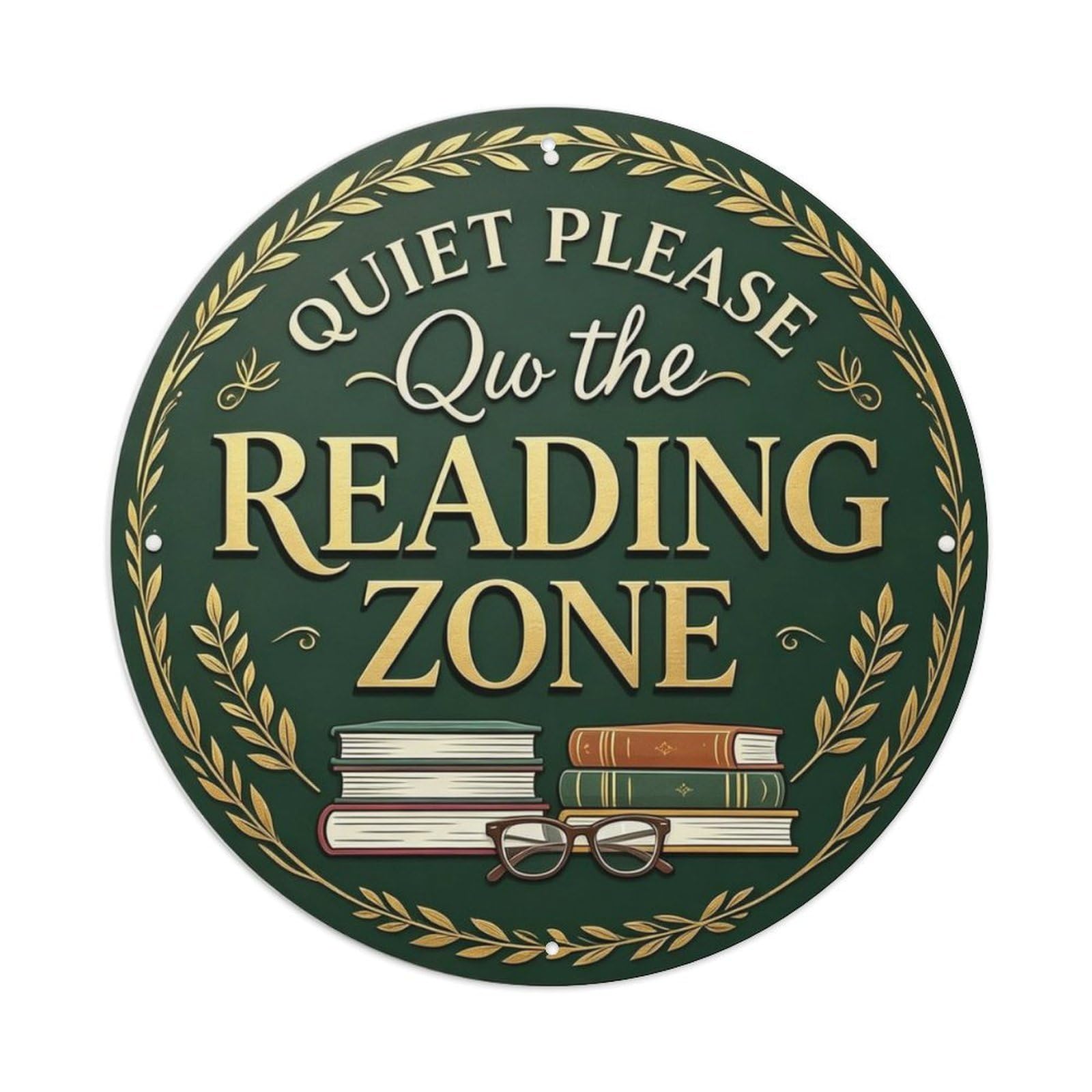 Library Reading Zone Quiet Sign Metal Tin Sign Plaque