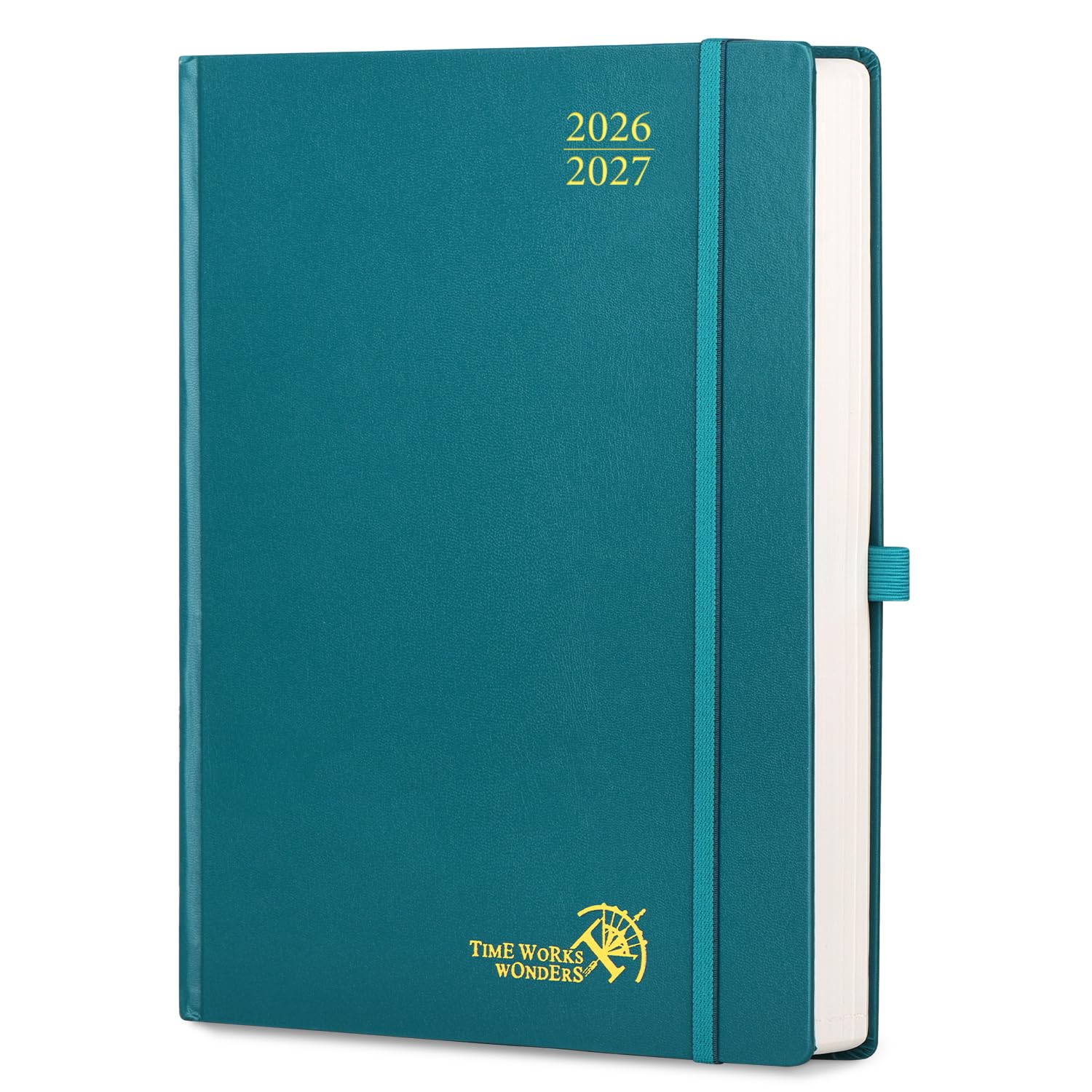 POPRUN Academic Diary 2026-2027 Day to Page A4 Hardback Mid Year Daily 26/27 Planner (Aug'26 - Jul'27) A Day per Page 30 Minutes Interval Appointment Book(Pacific Green) โ image 1