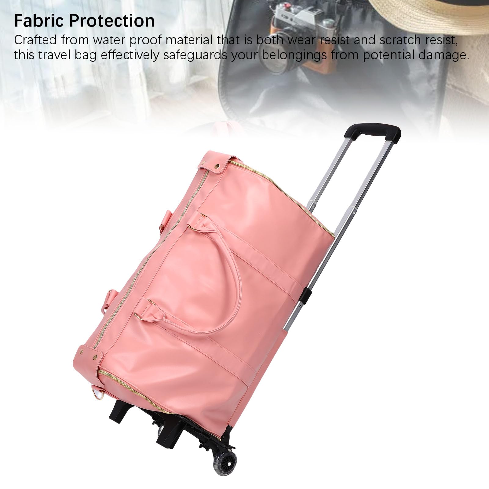 VBESTLIFE Borsa da Viaggio in Morbida Pelle di Grande capacità con Manico Staccabile Borsa Porta Abiti Impermeabile da 40 Litri per Viaggi di Fine Settimana, Design Pieghevole Salvaspazio, Tessuto