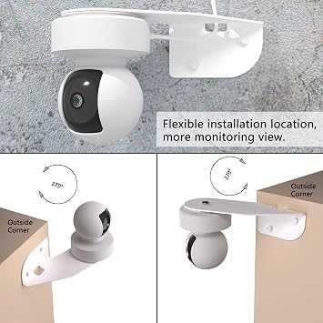 Zwolf 2 Pack Wall Mount Compatible with Kasa Indoor Pan/Tilt Camera EC70 Outside Corner Bracket Coverage for Monitoring Both Sides of Your House Reducing Blind Spots