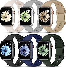 Higgs Pack of 6 Bands Compatible with Apple Watch Band 40 mm 38 mm 41 mm 42 mm 44 mm 45 mm 46 mm Ultra 3/2 49 mm Women Men, Soft Silicone Sports for iWatch Series 11 10 9 8 7 SE 6 5 4 3 2 1