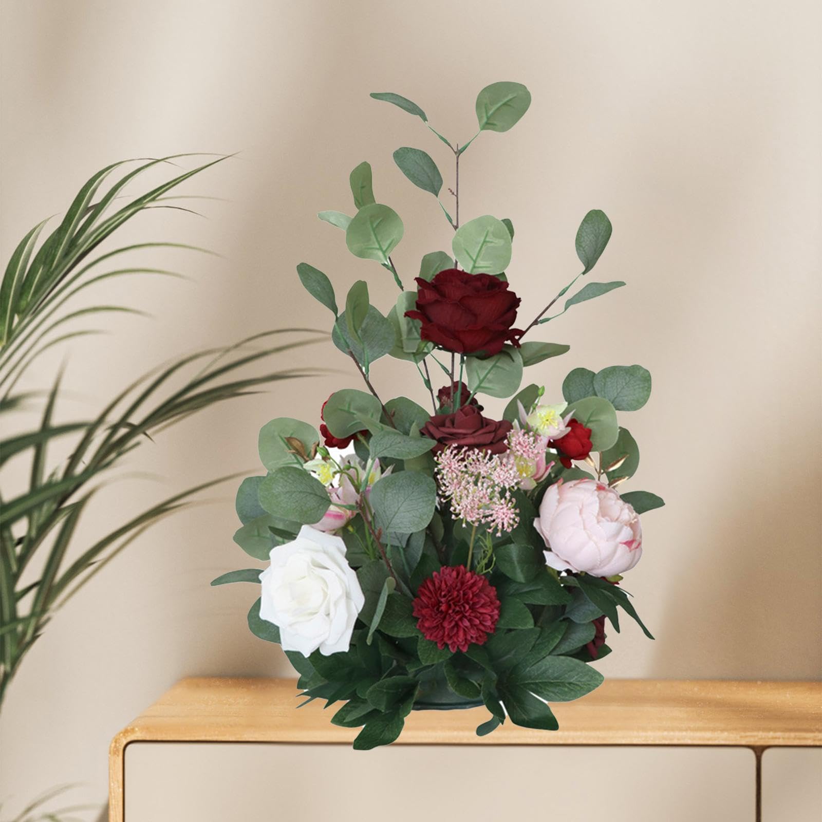 Fiori Artificiali per Arco Nuziale, Bouquet Finte, Decorazione Realistica Bianca, Ideale Come Regalo, per La Casa O per Eventi, Fiore rosa rosso