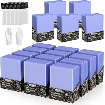 1000 Card Sleeves Hard Plastic, 3"X4" Baseball Card Protector, Premium Trading Card Holder for Sports and Game Cards 500 Hard Sleeves + 500 Soft Sleeves