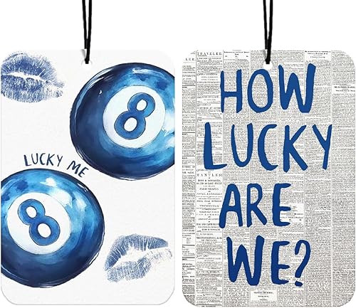 Miniatura 12 de Ambientador de Coche Retro con Lazos de Leopardo 4 Piezas, Accesorios de Coche con Estampado de Guepardo Bola 8 de la Suerte para Interior, Lazos de