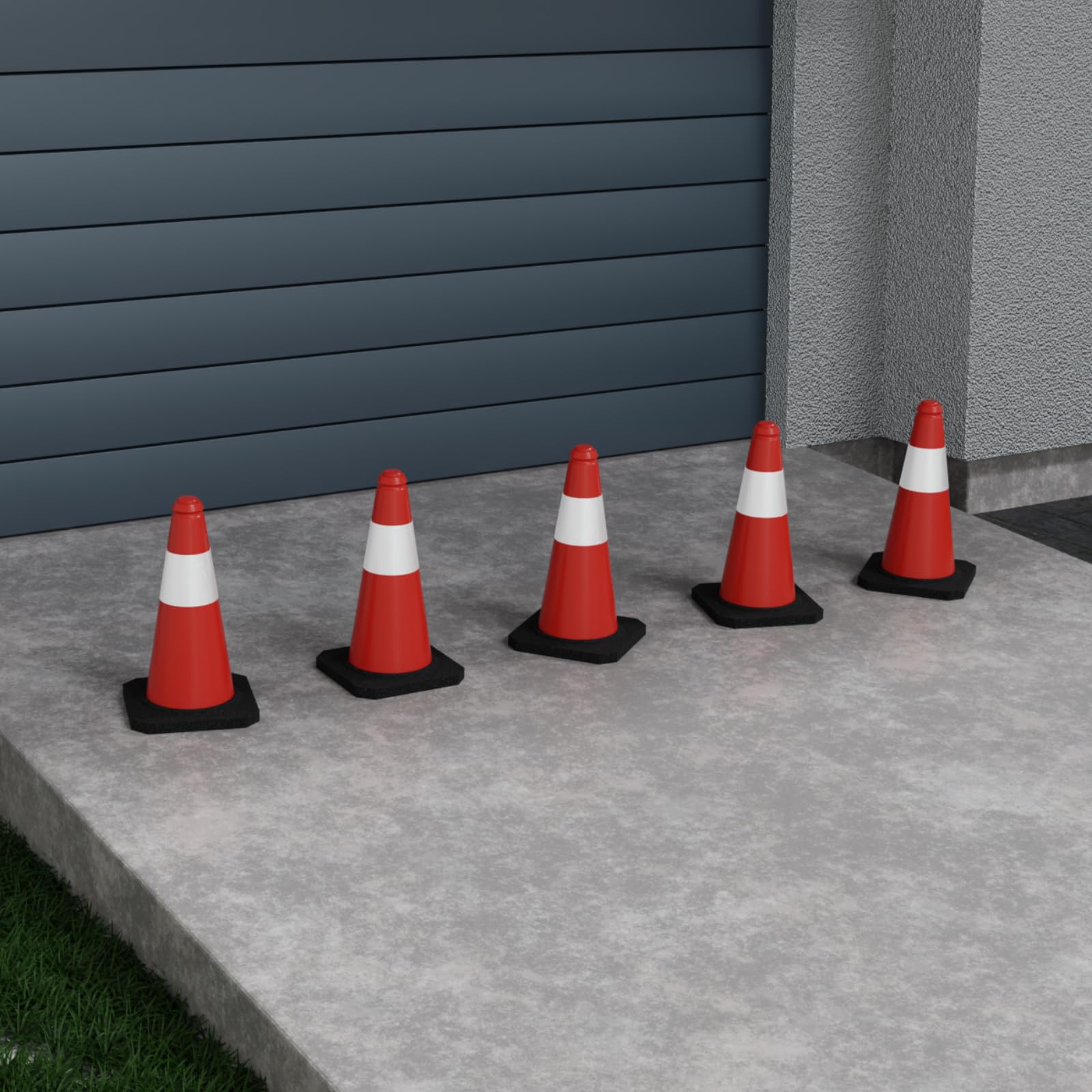 HAGO24 | 6er Set | Warnkegel | Verkehrsleitkegel | Pylon | 51cm | Absperrkegel | Reflektierend | Flexibel | Witterungsbeständig | Hütchen | Stabil | Markierung | Baustelle