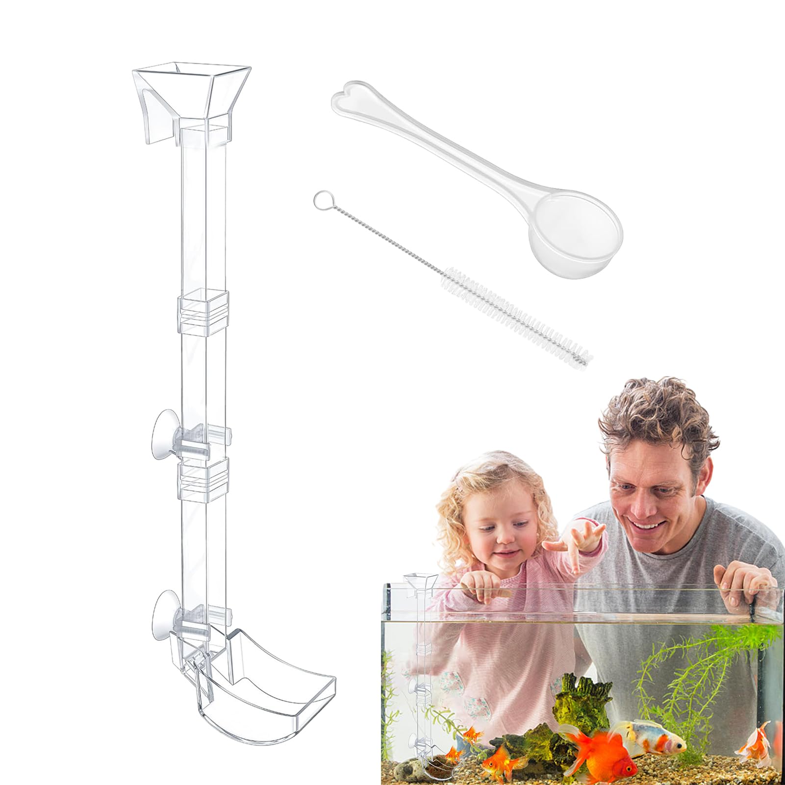 Kongou Shrimp Feeder, Shrimp Feeding Tube, Transparent Fish Tank Shrimp Feeder Tube Tray, Fish Feeder Tube Kit For Aquarium Fish Tank Supply, Feeding Dish Set For Shrimp, Fish And Snails