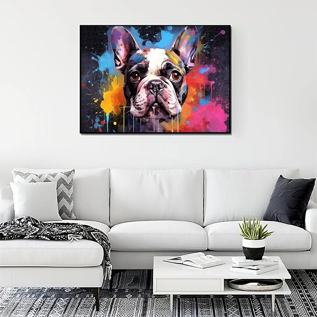 Foto 5 de 5 de Rompecabezas de 1000 Piezas de Bulldog francés Colorido para Adultos,Rompecabezas difíciles…