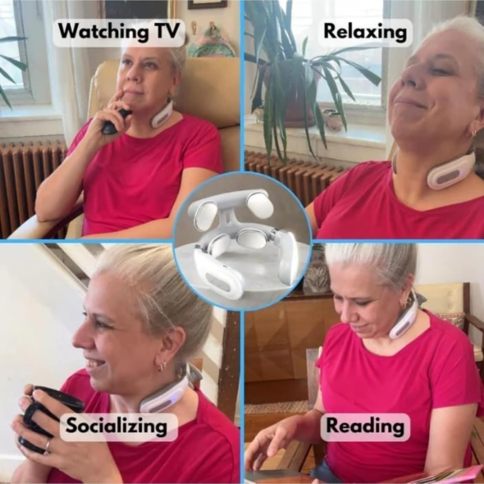 Massager de cuello, neuropulse 2.0 neck massager, with 4 Heated Heads, Promotes Muscle Relaxation and Improves Sleep Quality,aparato de masaje cervical. masajeador de cuello