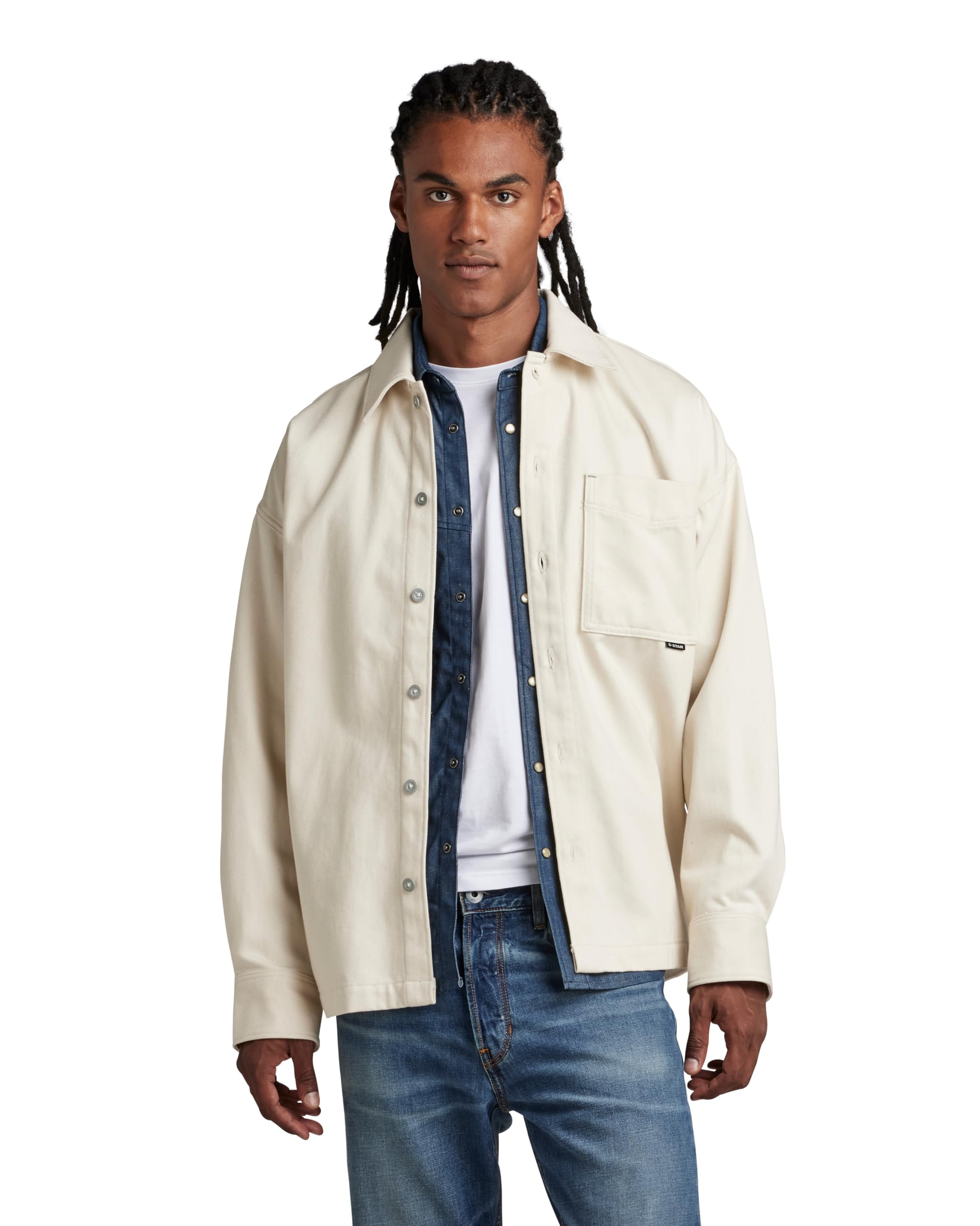 G-Star Men's Boxy Fit Shirt , Beige (ecru D23007-D300-159), M