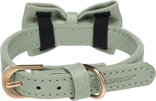 Flamingo Perro Collar con Lazo NELA Verde Menta XS/S 24-30cm 15mm