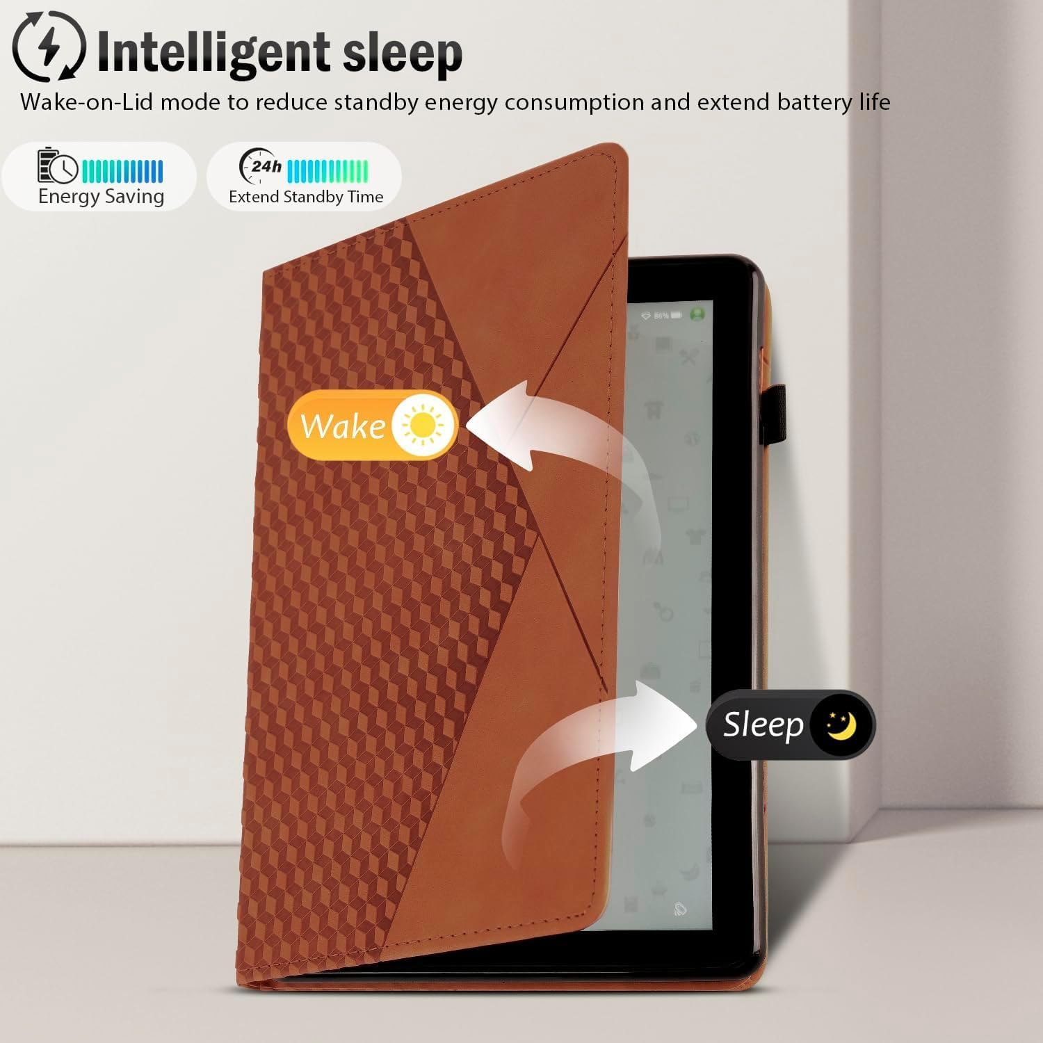 Case for FM 11 (13th Gen, 2023), Multi-Angle Stand with Flexible Fixation Auto Wake/Sleep, TPU Material (Brown)