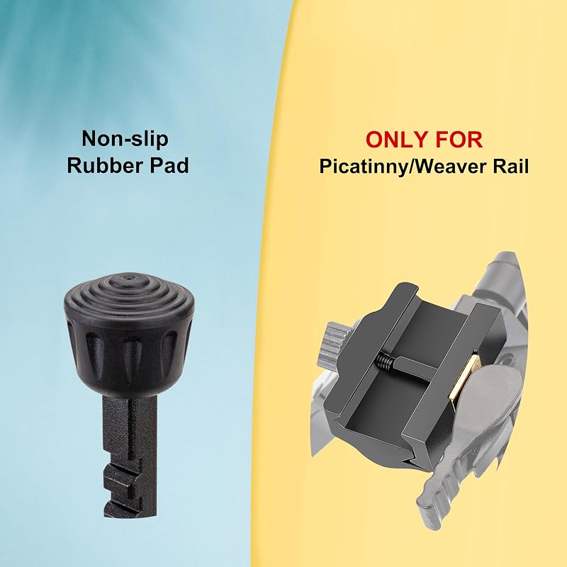 Bipod ajustabil Zeadio cu pivot pentru șine Picatinny și Weaver, cu picioare rabatabile în 5 poziții, pentru utilizare în exterior