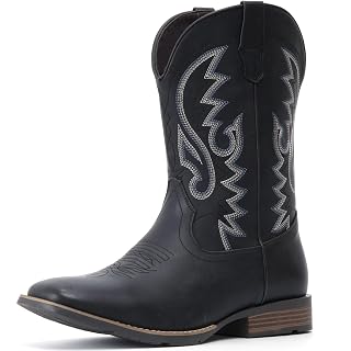 IUV Cowboy Boots For Men with Wide Square Toe Western Retro Boot - Amazon product rated Grade A