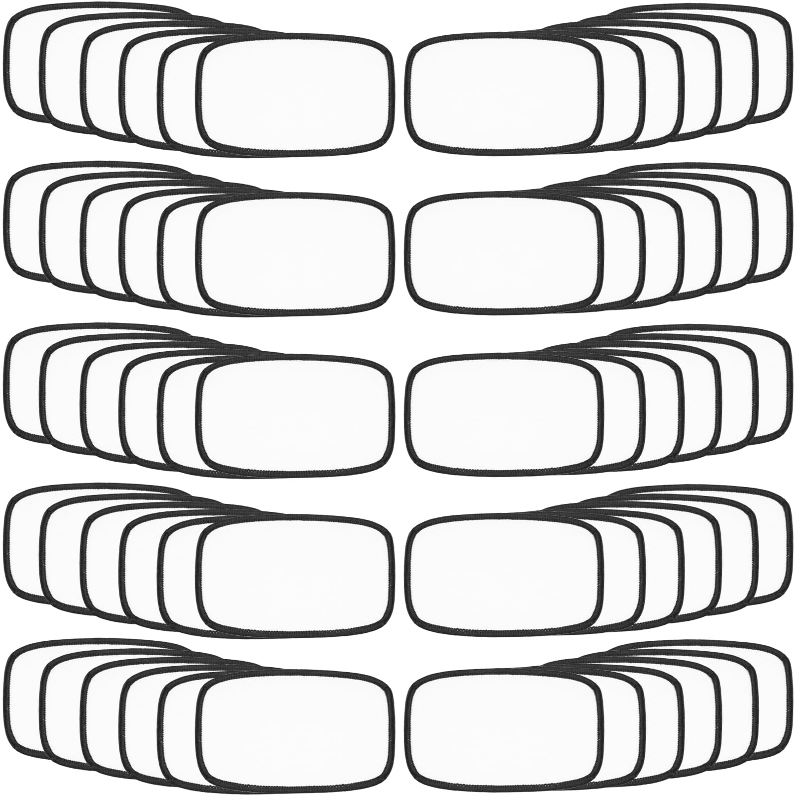 Gadjica 60 PCs Sublimation Patches - Iron On Blank Patches for DIY Crafts Hats Caps Backpack Uniforms Rounded Rectangle (Rounded Rectangle, 60 PCs)