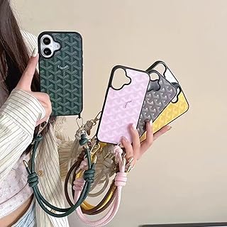 人気 ストリートブランド ゴヤール スマホケース iPhone17ケース ゴヤール Y字柄 モノグラム iPhone16ケース 手掛けストラップ 手首 リストストラップ for iPhone 11/12/13/14/15/16/17 Pro Max (iPhone 14 Pro,ホワイト)