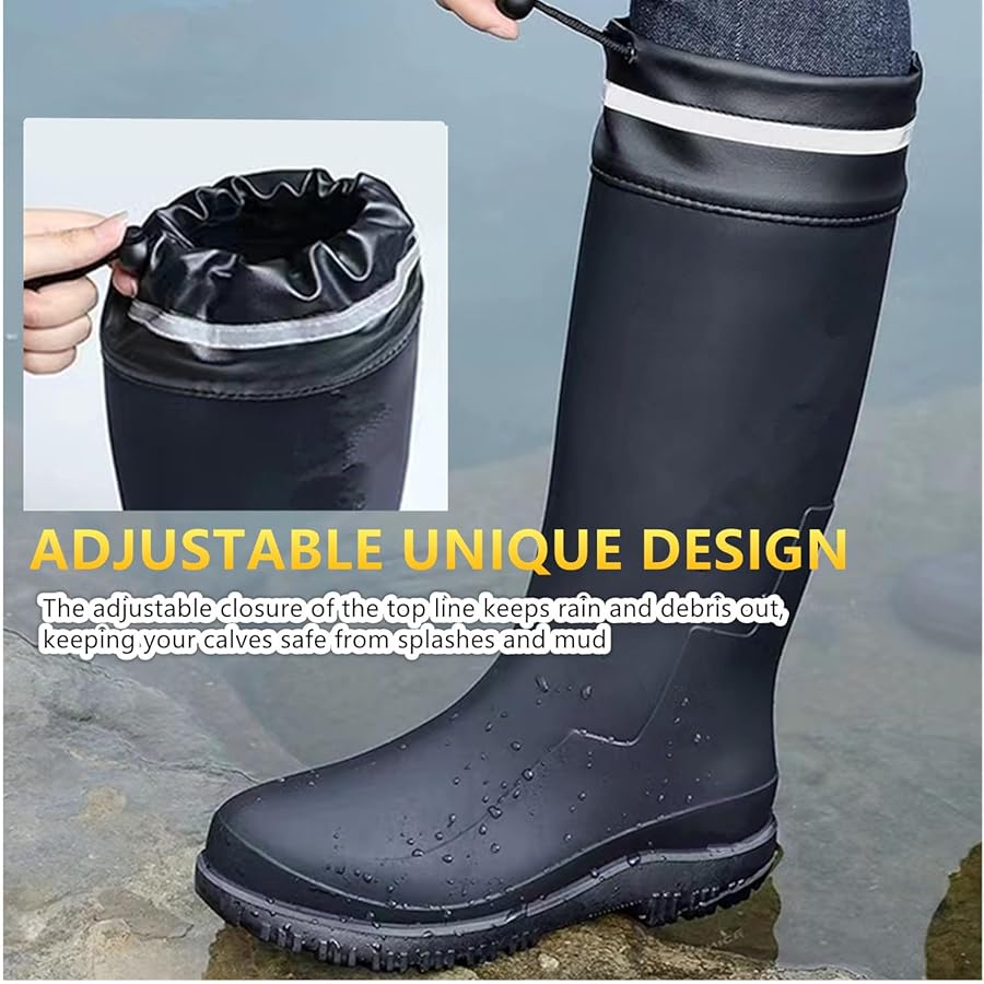 Knee High Fishing Boots Reviews Mens Rain Boots Water Boots