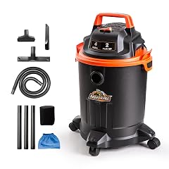 Armor All VO405P 0901 4 Gallon Wet Dry Vac 2 0 Peak HP Shop Vacuum with Nozzles Brush