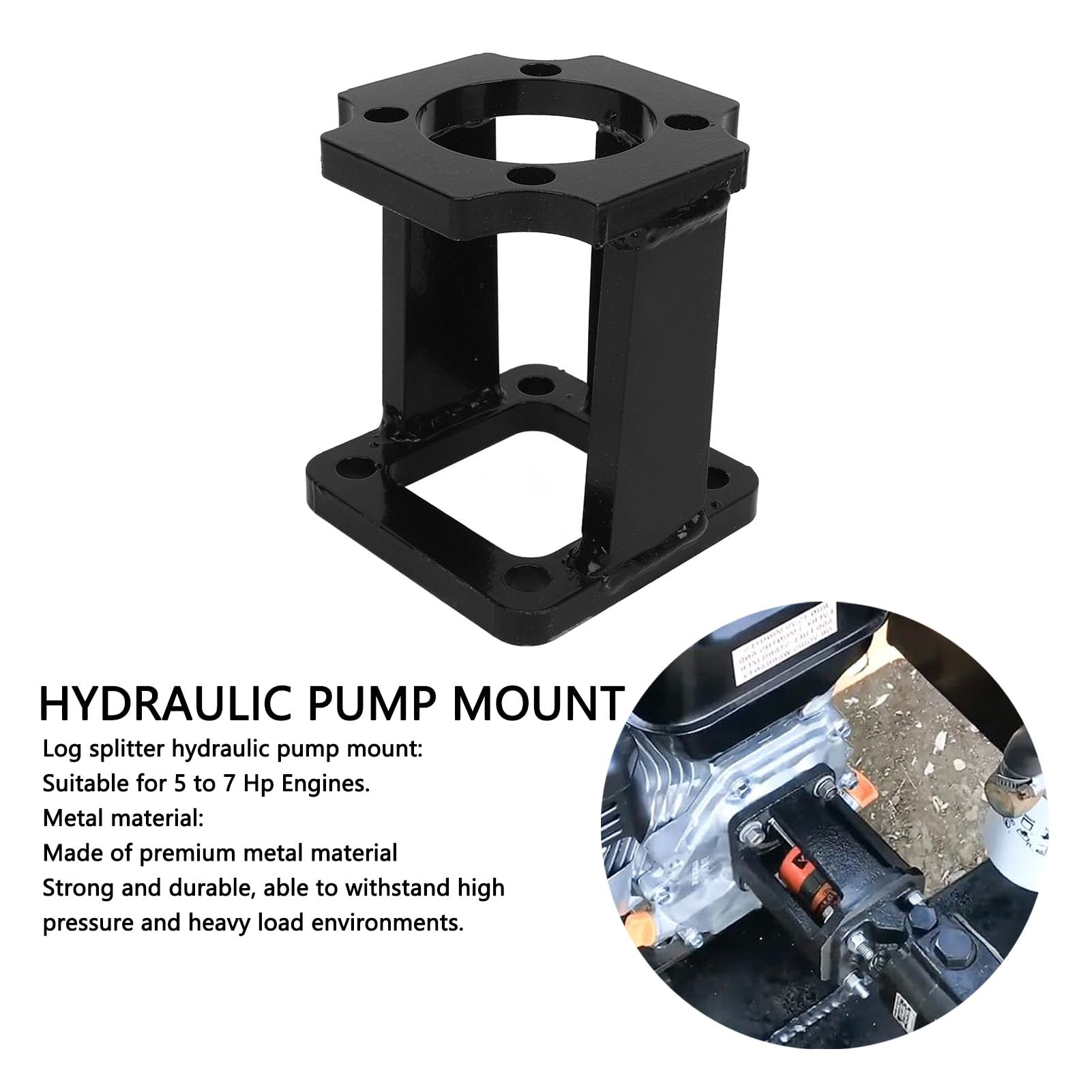 Support de Pompe Hydraulique pour Fendeuse de Bûches, Métallique, pour Moteurs 5-7