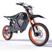 QNUT Fast Electric Motorcycle e Dirt Bike emoto ebike Off Road e-Bike Dirtbike e Moto for Adults 50 mini 40 mph e Bikes Black & Orange