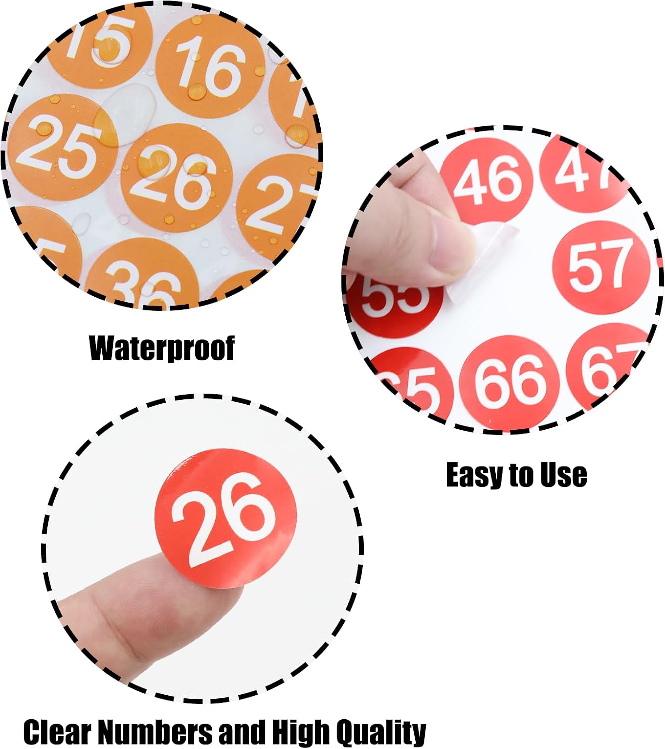 10 Sheets Number Stickers, 1-100 Consecutive Numbers 1 Inch, Colorful