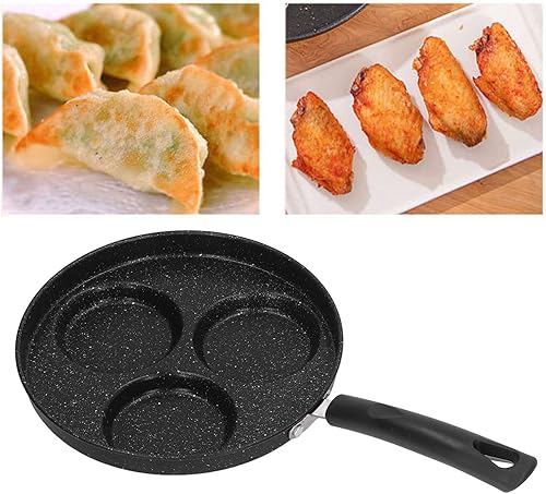 Miniatura 5 de Mini sartén de hierro fundido de 3 tazas con fondo plano antiadherente, mini sartén para panqueques para huevos, tortillas, para estufa de gas