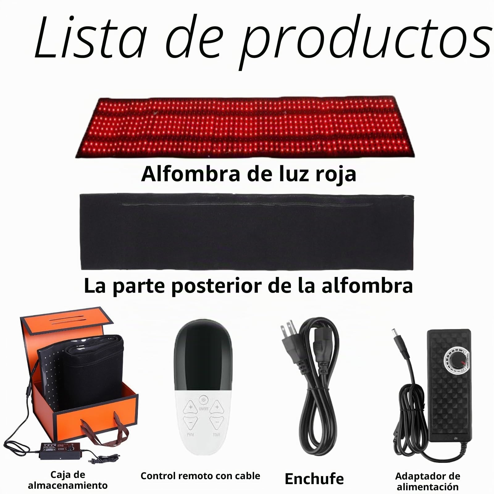 Esterilla de luz roja e infrarroja de cuerpo entero, 630 LED, almohadilla de 660 nm y 850 nm con control remoto, 3 modos y 5 niveles de brillo, tamaño grande (160cm*35cm)