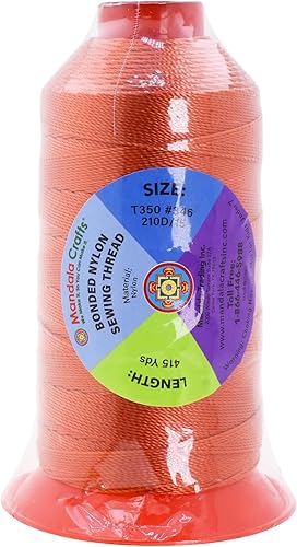 Miniatura 25 de Mandala Crafts Hilos de coser resistentes de nailon consolidado, hilo para tejer jeans de cuero, hilos de tapicería marina al aire libre, Beige
