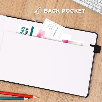 Notary Journal Log Book with Privacy Guard and Inner Pocket, 10X7, Black