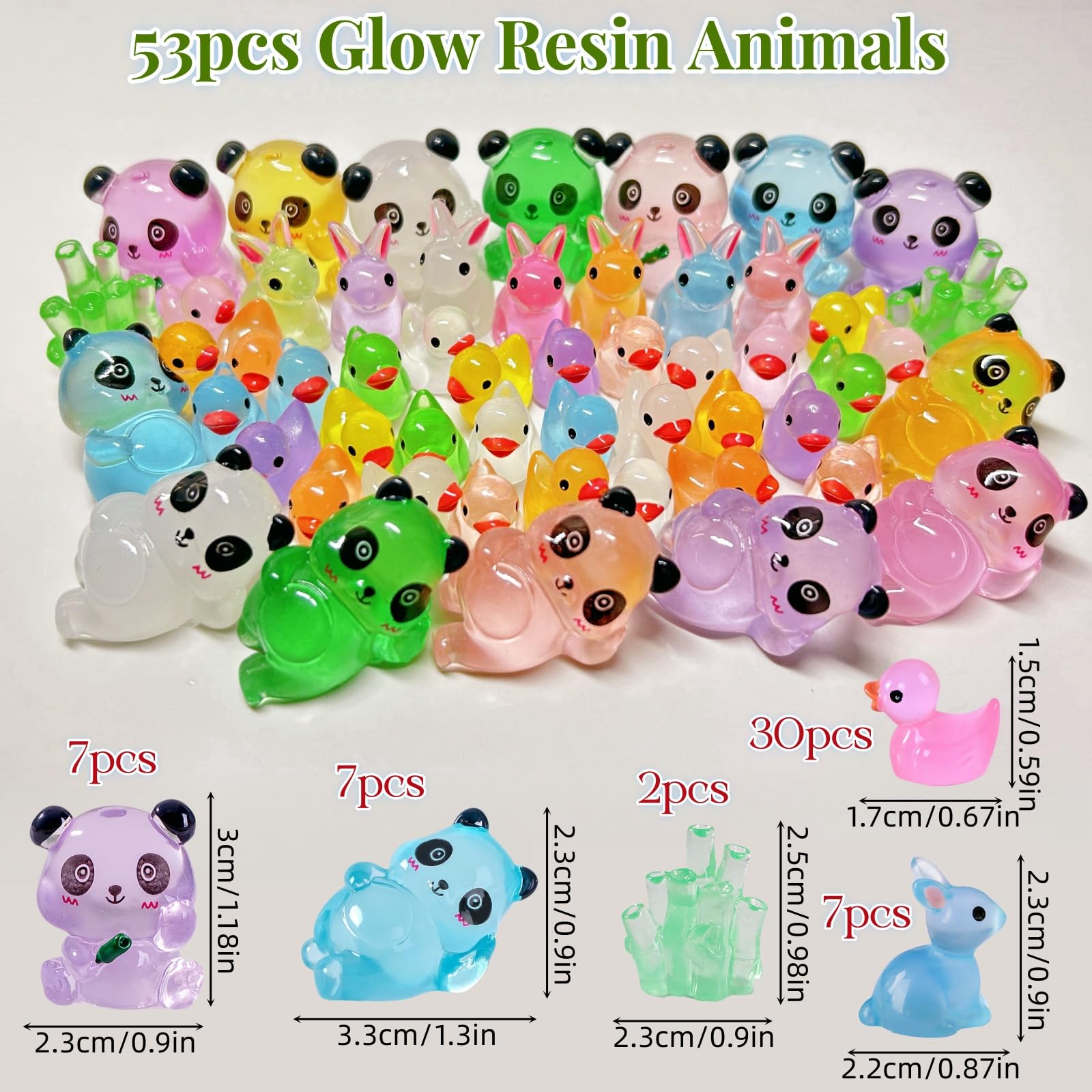 Yiqicomle 53pcs Glow Resin Animals - Image 2