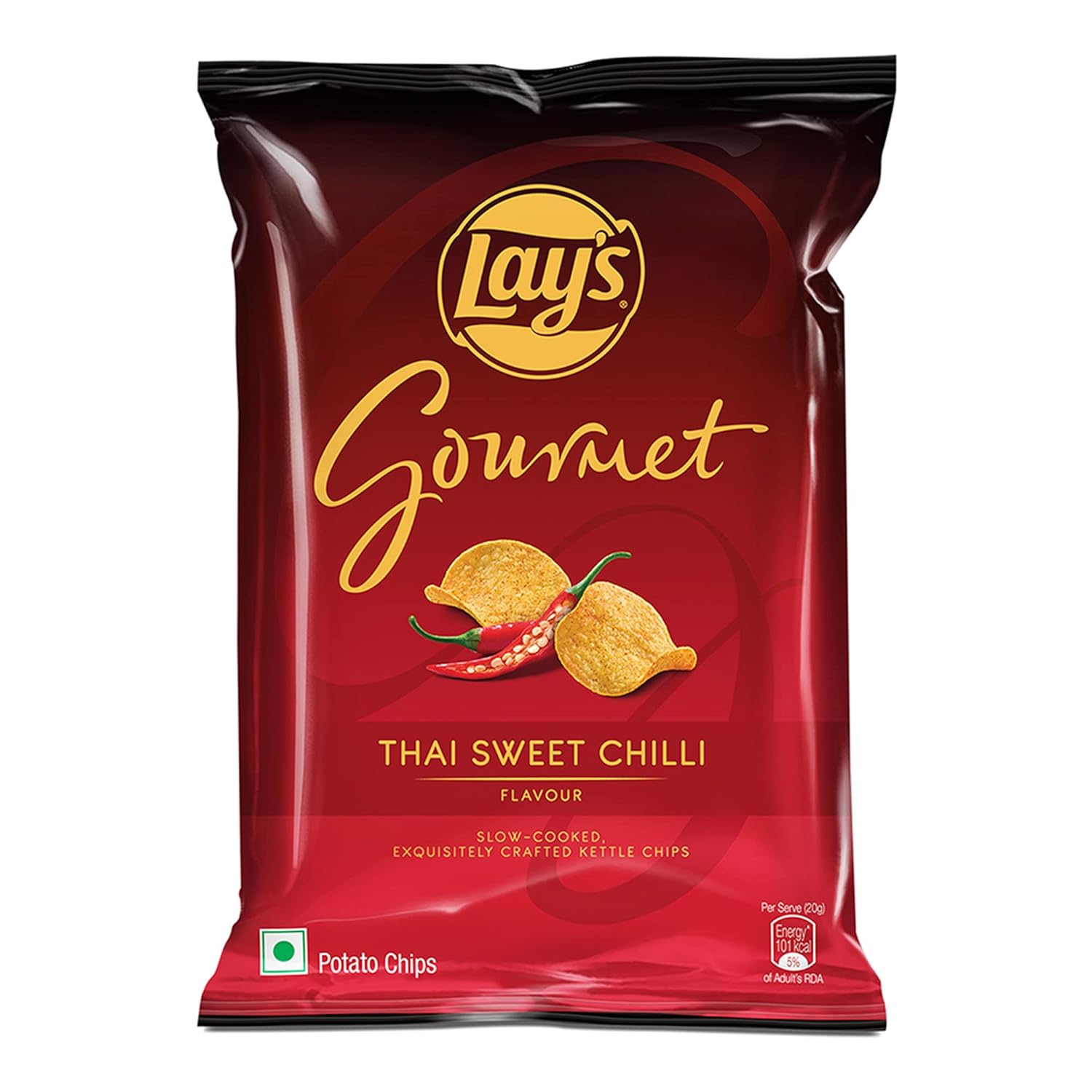Lay's Gourmet Kettle Chips 80 Gram, Thai Sweet Chilli Flavour, Premium