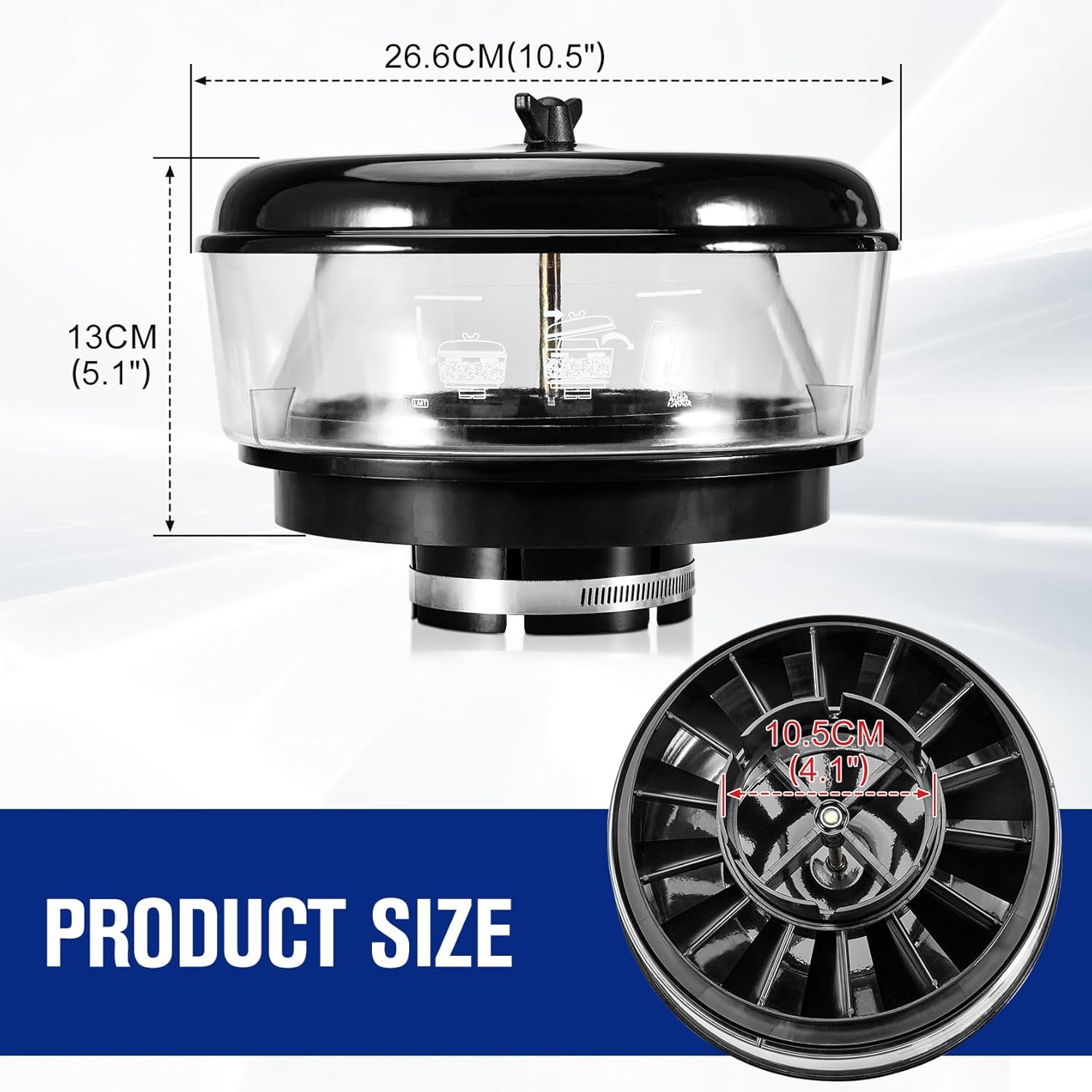 CarBole Air Pre Cleaner 4" Intake Compatible with CAT Caterpillar AP-1000 AP-1000B AP-1050 AP-1050B, 4 inch Intake for Cars, Trucks, SUV, ATV, 4X4 Off Road Vehicles