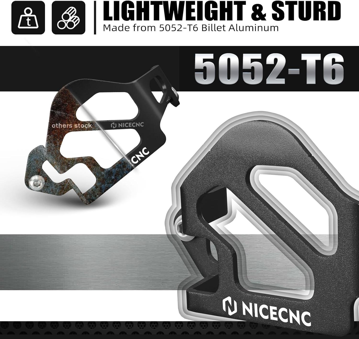 NICECNC Black Skid Plate Bash Crash Plate Engine Bottom Protector Guard Cover + Rear Caliper Guard Cover Protector,See Fitment