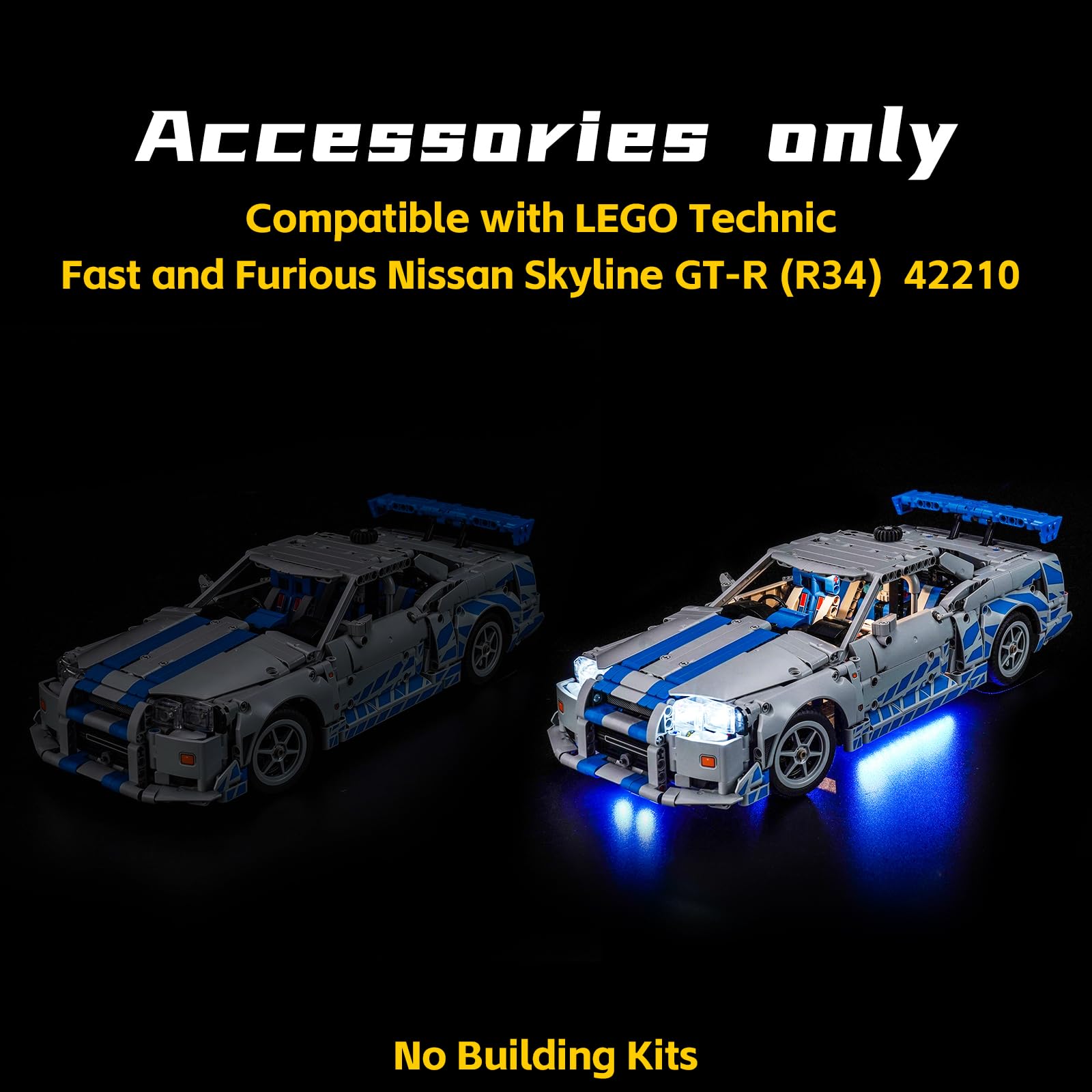 Remote Control Led Light Set Compatible with Lego 42210 2 Fast 2 Furious Nissan Skyline GT-R (R34) Car (No Model) - Image 3