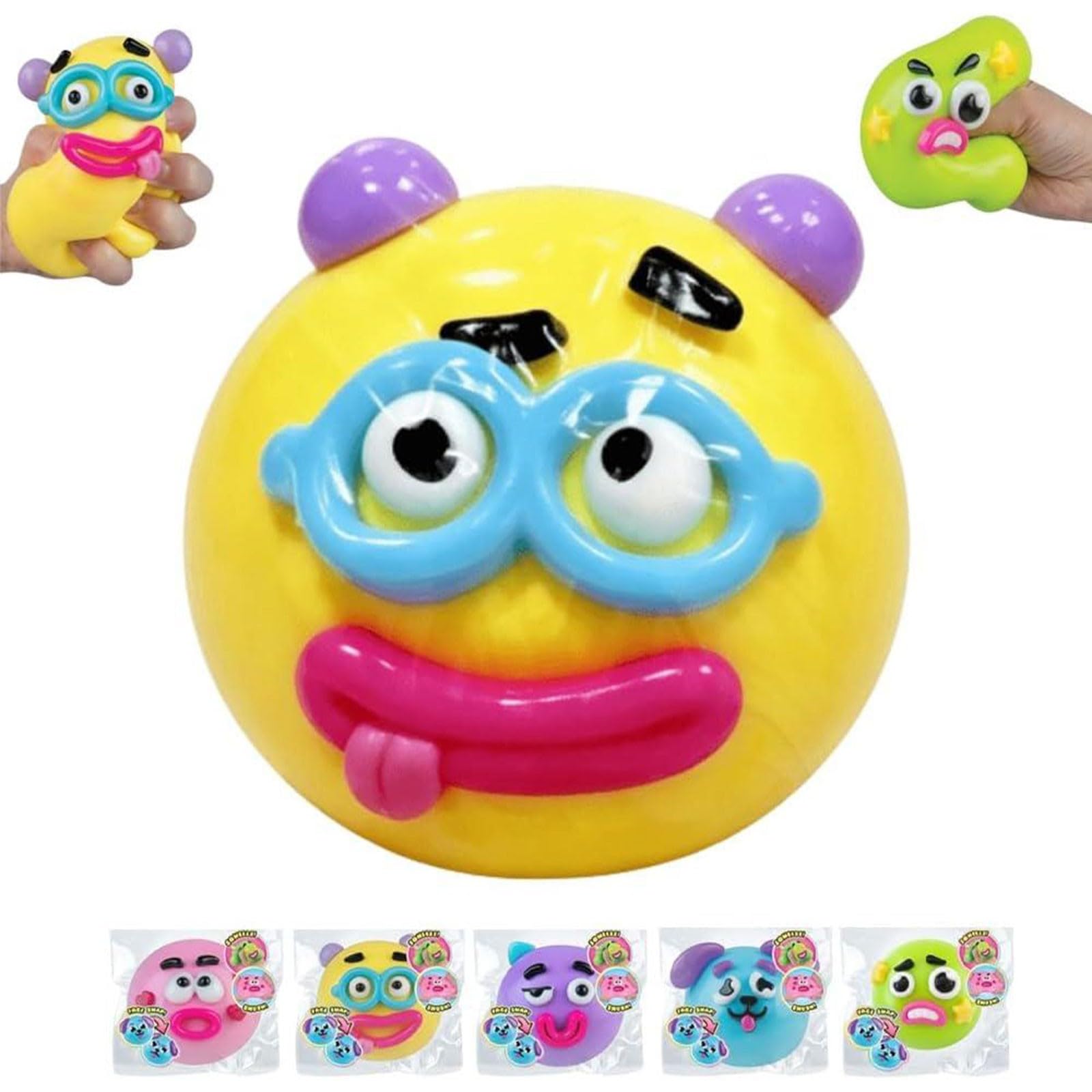 Smushers Squishy Fidget Toys, Interchangeable Dog Face Swap Squishy stress balls Stress Relief Sensory Squeeze Toy for Adult (E)