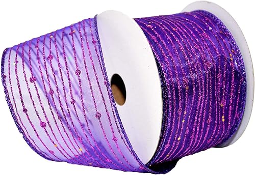 Miniatura 2 de Morex Ribbon Cinta centelleante, 1.5" x 10 yardas, turquesa