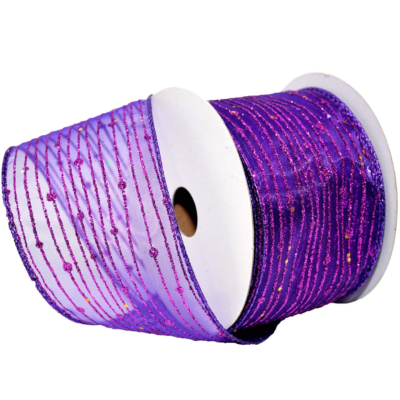 Morex Ribbon Nastro Scintillante Con Orpelli E Bordo In Metallo, 10,2 Cm X 10,2 M, Rosso, Per Confezioni Regalo E Decorazioni Floreali
