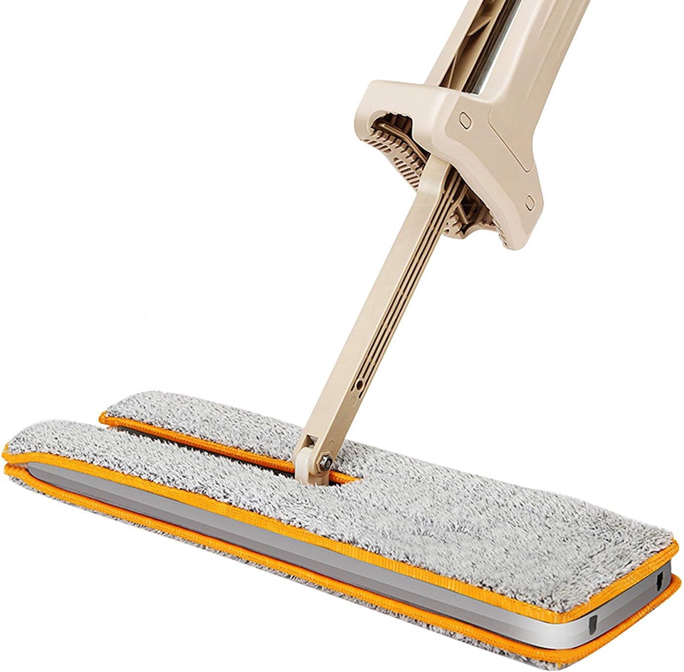 Double Sided Lazy Mop Easy Self Wringing Flat Mop 360 Degree Spin Floor Cleaning Mop and Household Cleaning Tool for Hardwood Floor and Tile Cleaning (Included 2 Microfiber Pads)