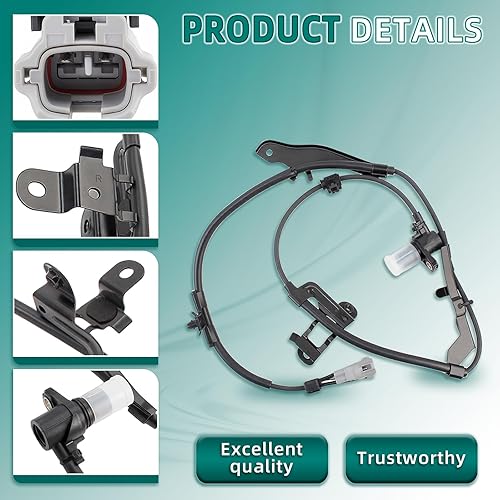 Miniatura 5 de AUTOKAY Sensor de velocidad de rueda ABS delantero izquierdo del lado del conductor y del pasajero derecho para Toyota Sequoia Tundra 2000-2007 2