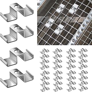 50 Pcs Grating Clips for Galvanized Carbon Steel Bar Saddle Clips for Drainage Systems,Mezzanines Walkways,Industrial Flooring,Stair Treads.