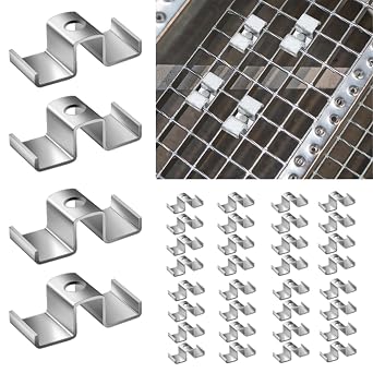 50 Pcs Grating Clips for 316 Stainless Steel Bar Saddle Clips for Drainage Systems,Mezzanines Walkways,Industrial Flooring,Stair Treads.